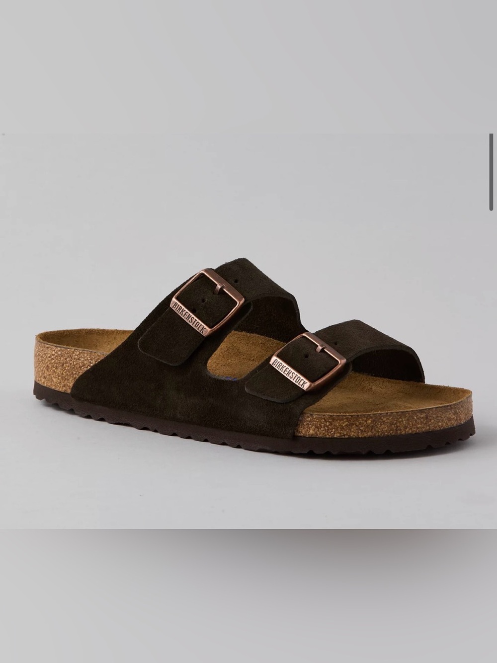 Birkenstock Men's Arizona Suede Sandal in Chocolate Brown